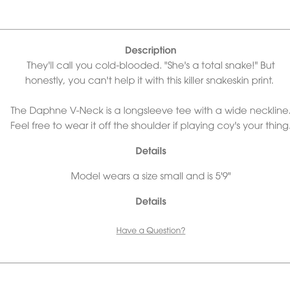 Wildfox Python Delphene V Neck Top - image 6